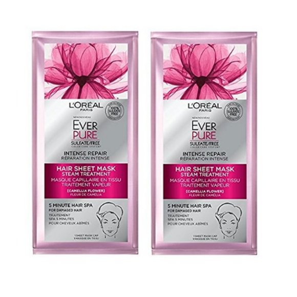 2 L’Oreal Paris Ever Pure Sulfate Free Intense Repair Hair Sheet Mask Treatment - Picture 1 of 3